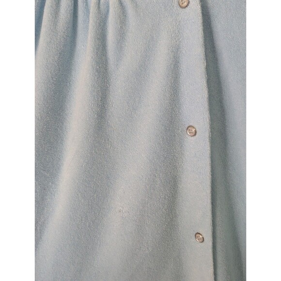 Intimate Appeal Terry Cloth Robe Housecoat XL Petite Blue Snap Front Duster S/S - Picture 9 of 11